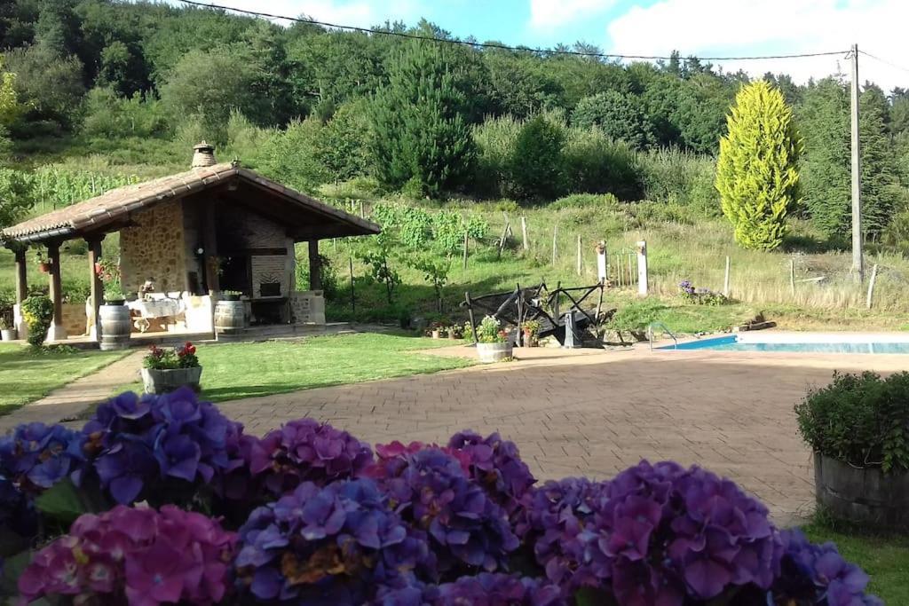 Caserio Vasco Con Piscina Y Barbacoa Orozko Esterno foto